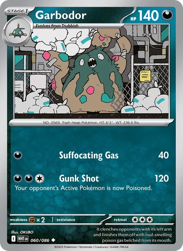 Garbodor card from White Flare, number 060/86
