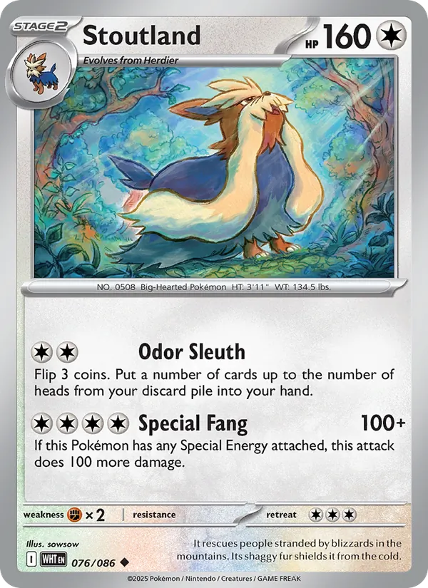 Stoutland card from White Flare, number 076/86