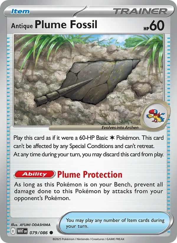 Antique Plume Fossil card from White Flare, number 079/86