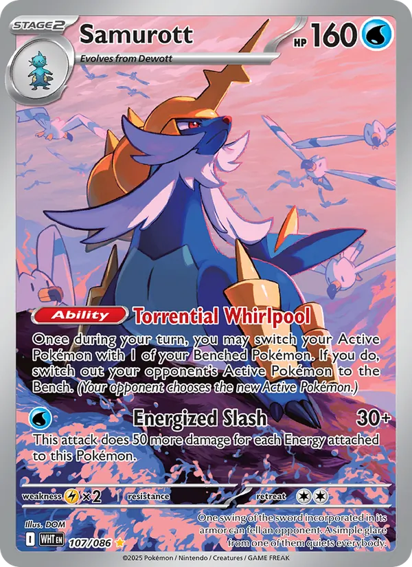 Samurott card from White Flare, number 107/86
