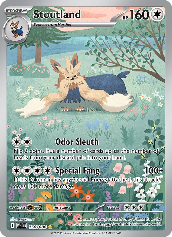 Stoutland card from White Flare, number 156/86