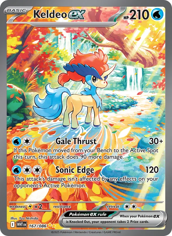 Keldeo ex card from White Flare, number 167/86