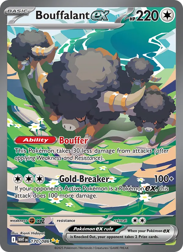 Bouffalant ex card from White Flare, number 170/86