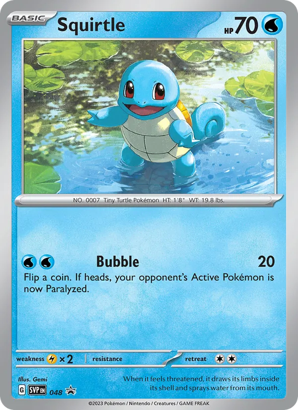 Kartu Squirtle dari SVP Black Star Promos, nomor 048/225
