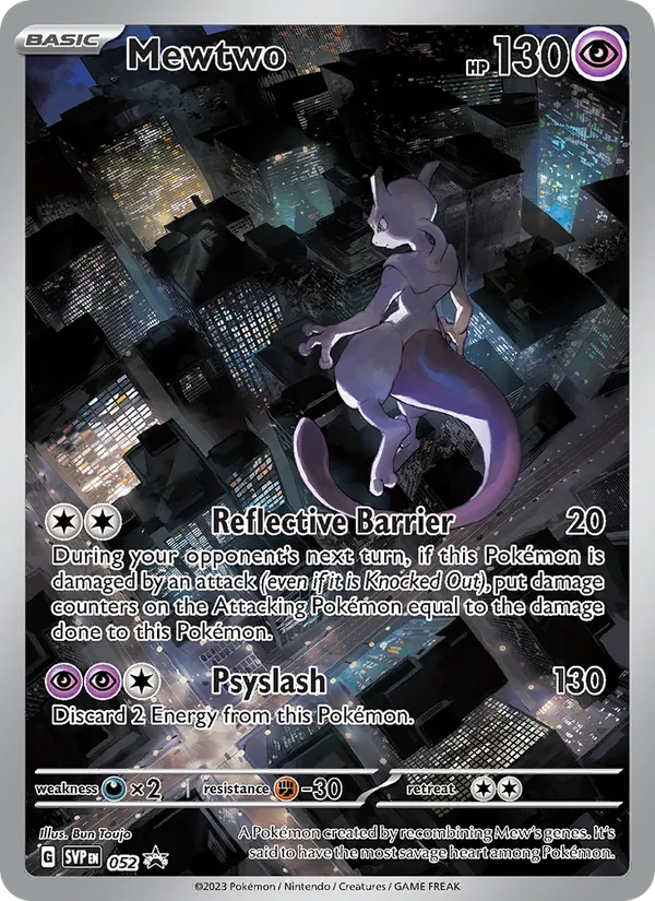 Mewtwo card from SVP Black Star Promos, number 052/225