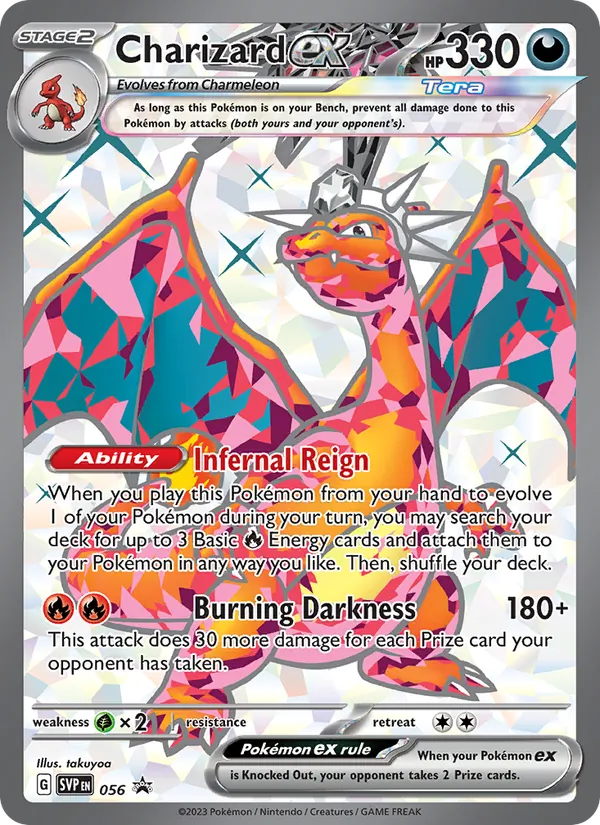Charizard ex card from SVP Black Star Promos, number 056/225