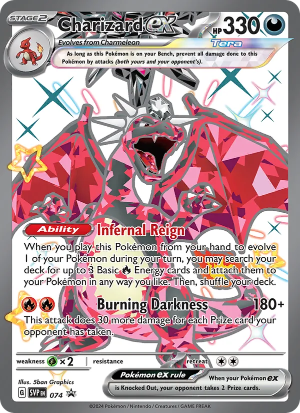 Charizard ex card from SVP Black Star Promos, number 074/225
