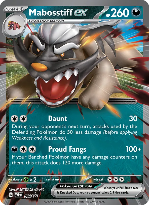 Kaart Mabosstiff ex uit SVP Black Star Promos, nummer 086/225