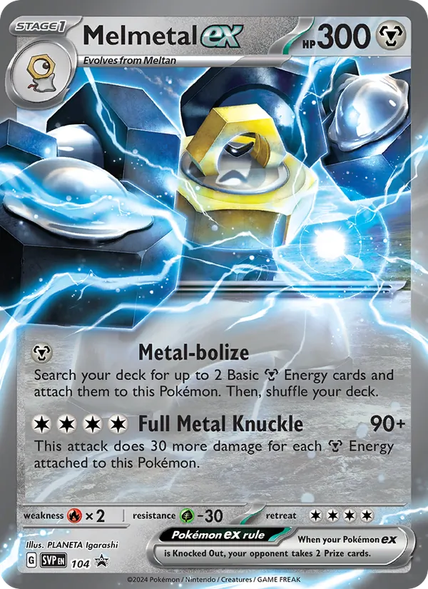 Kartu Melmetal ex dari SVP Black Star Promos, nomor 104/225