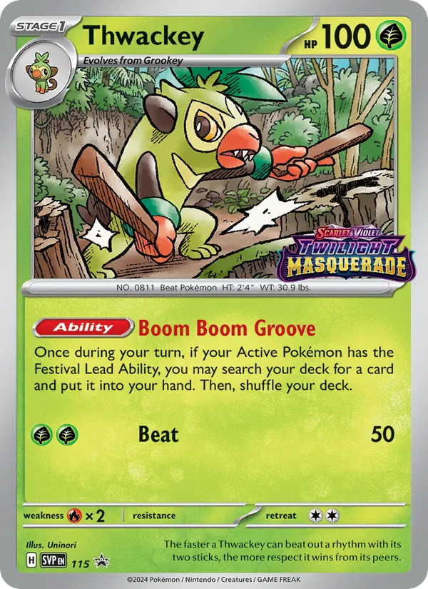 Thwackey card from SVP Black Star Promos, number 115/225