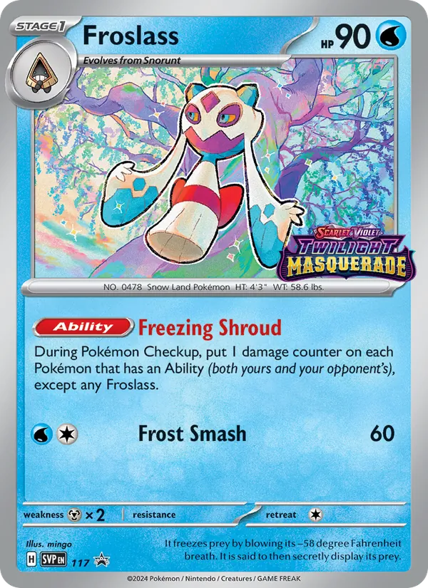 Froslass card from SVP Black Star Promos, number 117/225