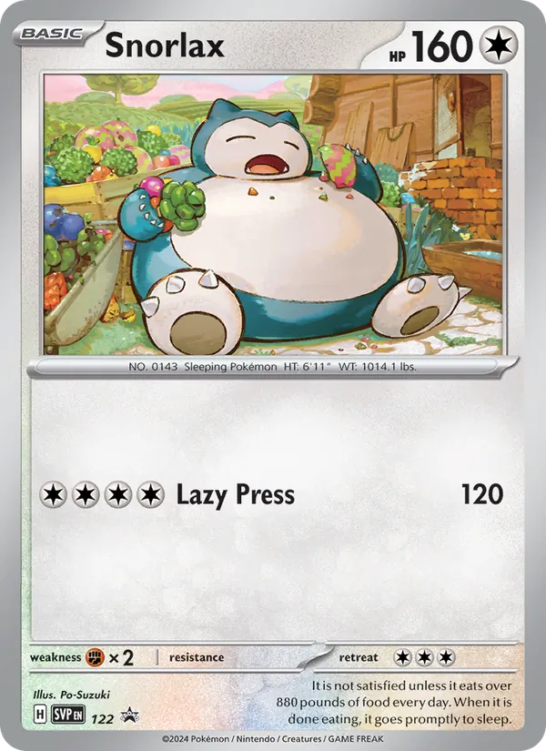 Kartu Snorlax dari SVP Black Star Promos, nomor 122/225