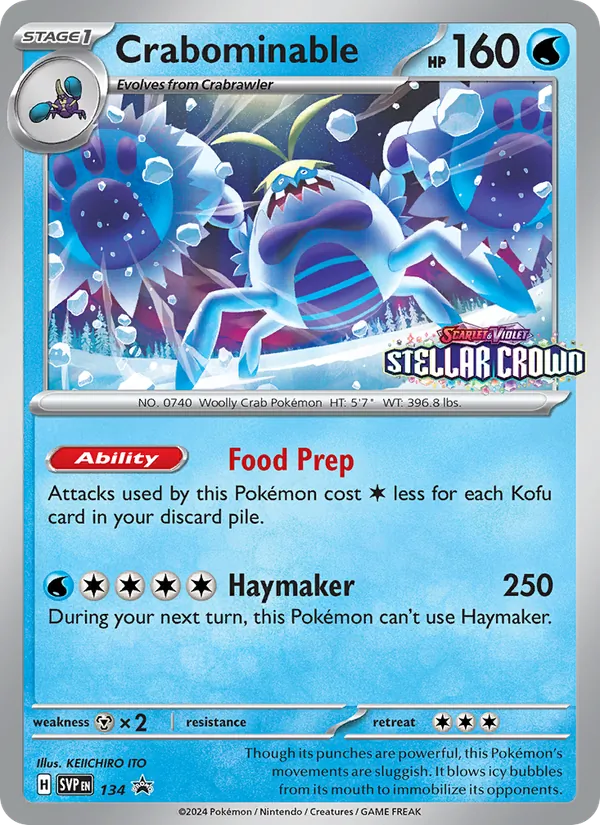 Crabominable card from SVP Black Star Promos, number 134/225