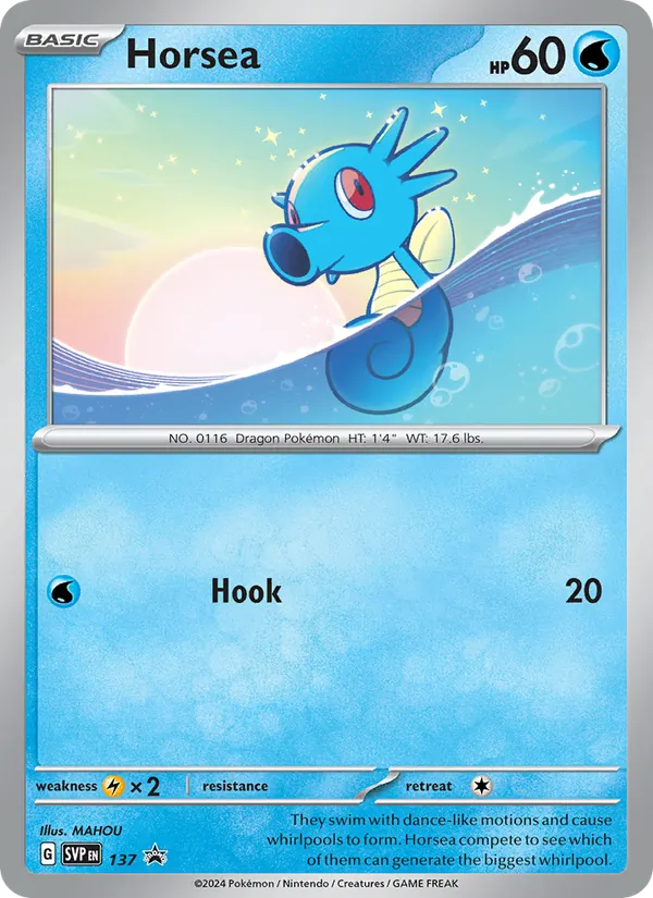 Kaart Horsea uit SVP Black Star Promos, nummer 137/225