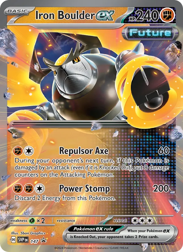 Kartu Iron Boulder ex dari SVP Black Star Promos, nomor 147/225