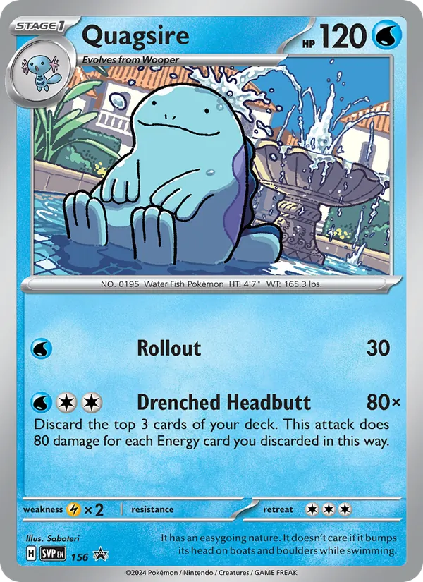 Kartu Quagsire dari SVP Black Star Promos, nomor 156/225