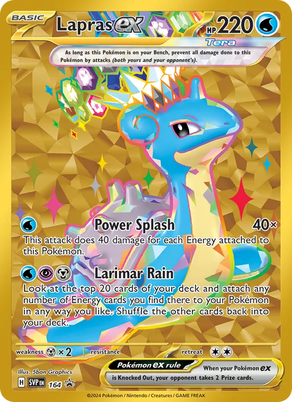Kaart Lapras ex uit SVP Black Star Promos, nummer 164/225