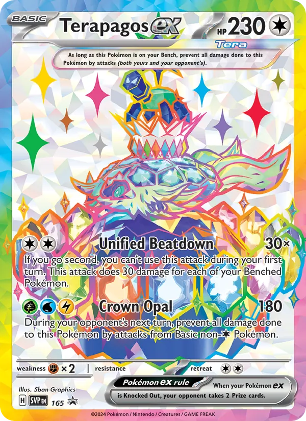 Kaart Terapagos ex uit SVP Black Star Promos, nummer 165/225