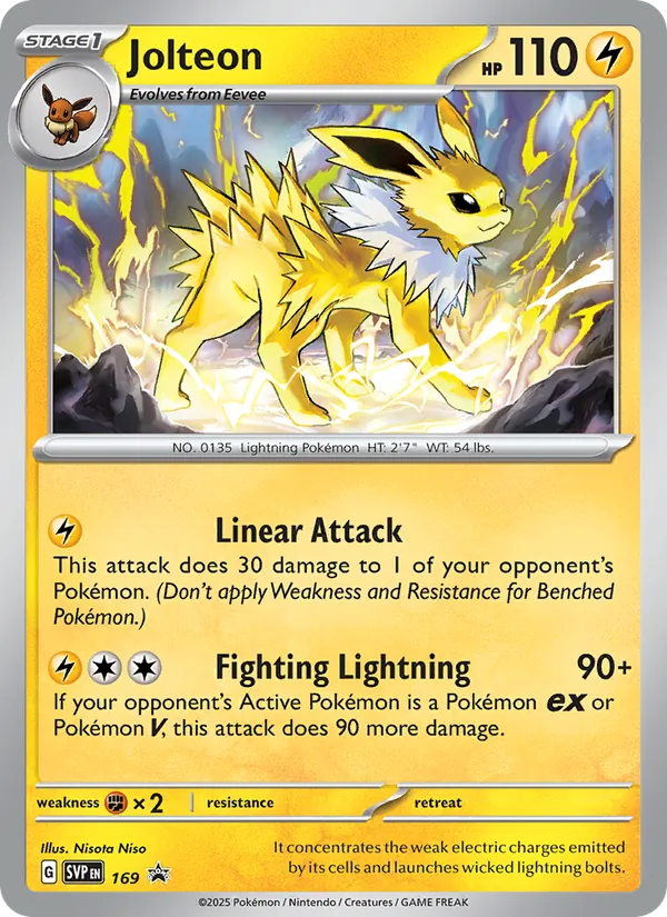 Kaart Jolteon uit SVP Black Star Promos, nummer 169/225