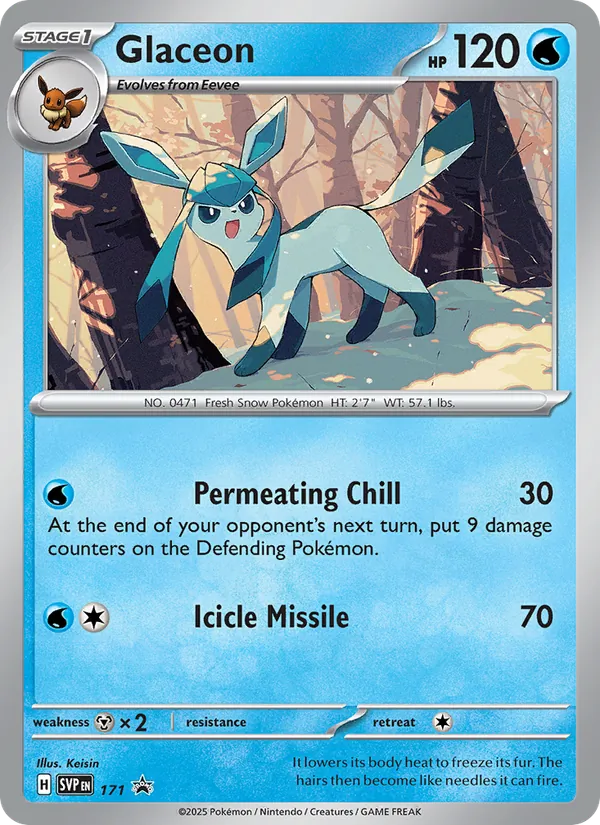 Kaart Glaceon uit SVP Black Star Promos, nummer 171/225