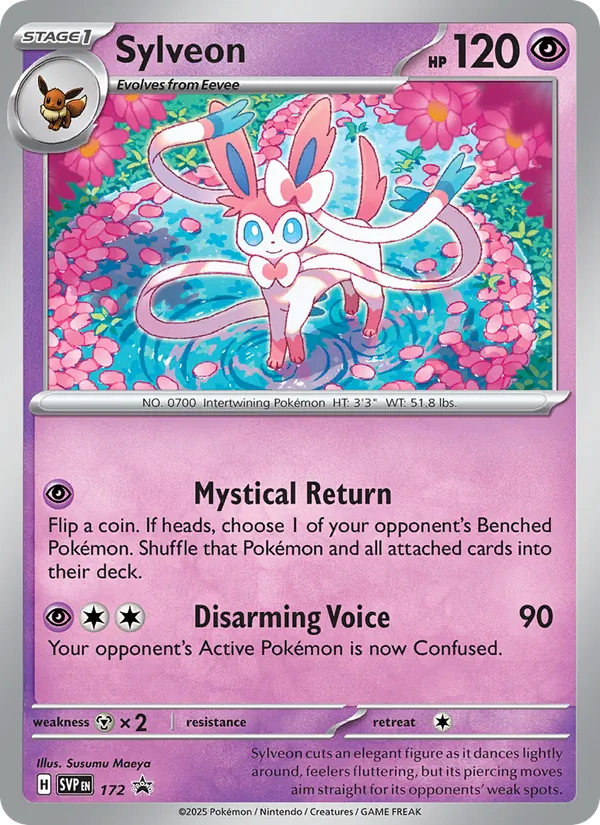 Kartu Sylveon dari SVP Black Star Promos, nomor 172/225