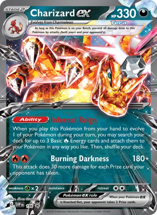 Kartu Charizard ex dari SVP Black Star Promos, nomor 196/225