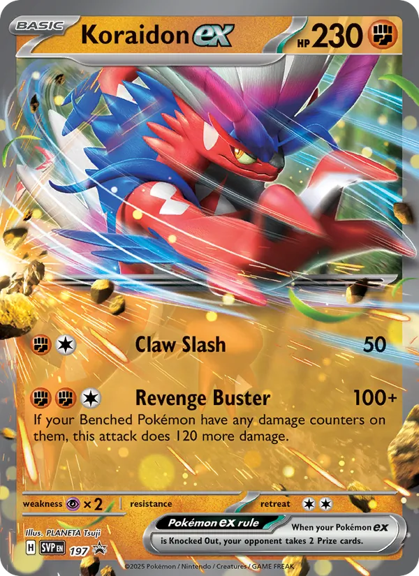 Kartu Koraidon ex dari SVP Black Star Promos, nomor 197/225
