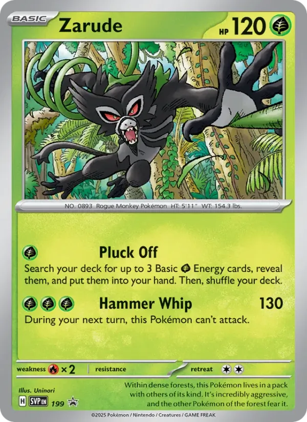 Kaart Zarude uit SVP Black Star Promos, nummer 199/225