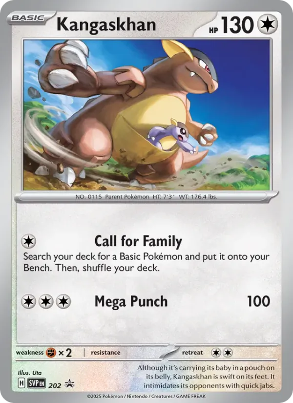 Kaart Kangaskhan uit SVP Black Star Promos, nummer 202/225