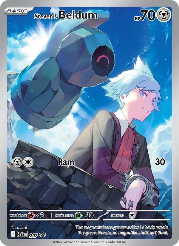 Steven's Beldum card from SVP Black Star Promos, number 207/225