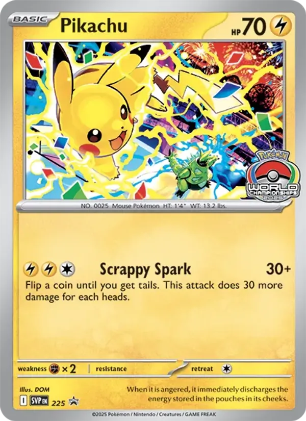 Pikachu card from SVP Black Star Promos, number 225/225