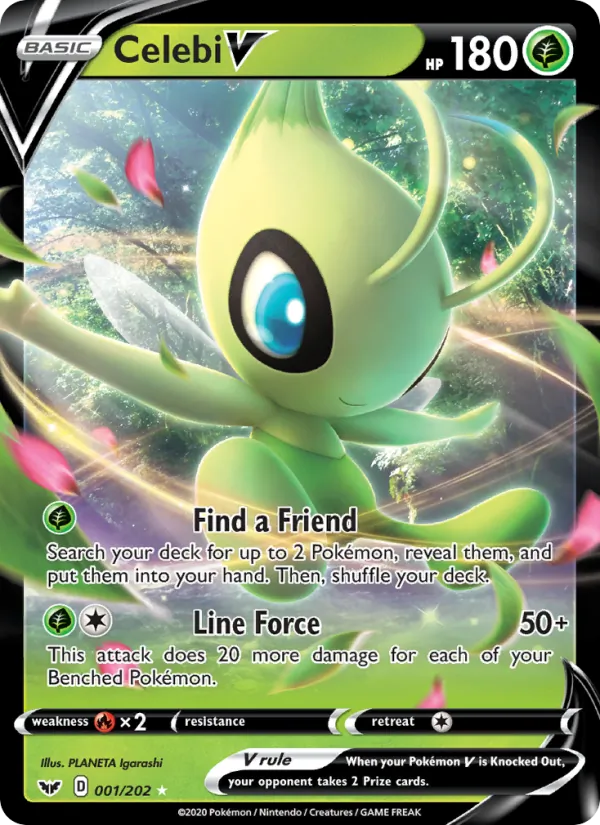 Kaart Celebi V uit Sword & Shield, nummer 1/202