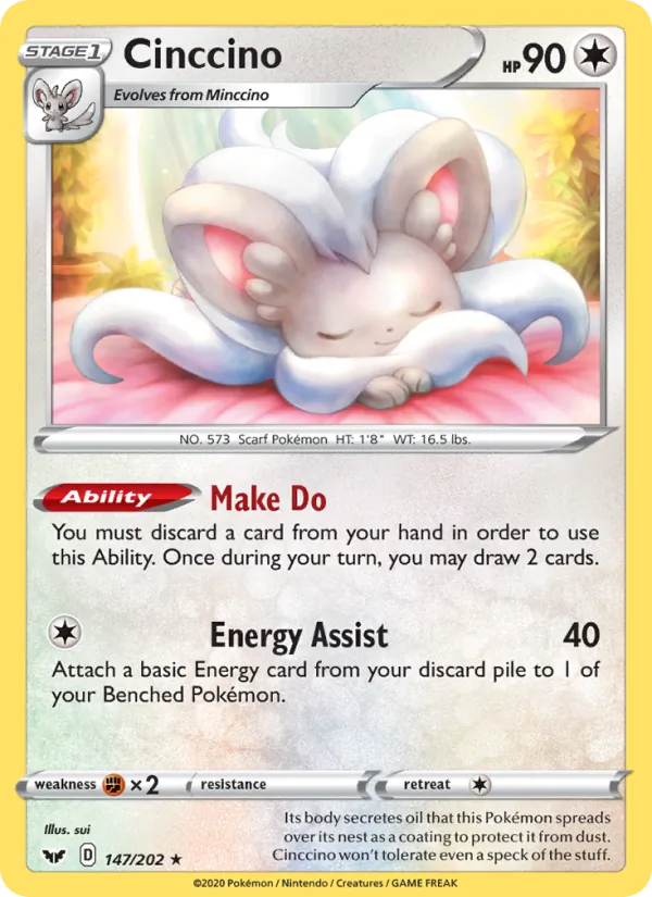 Kaart Cinccino uit Sword & Shield, nummer 147/202