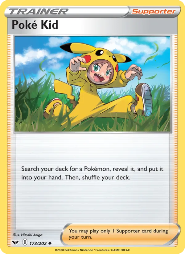 Kartu Poké Kid dari Sword & Shield, nomor 173/202
