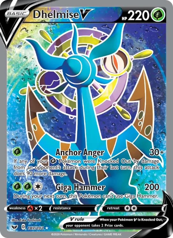 Kartu Dhelmise V dari Sword & Shield, nomor 187/202