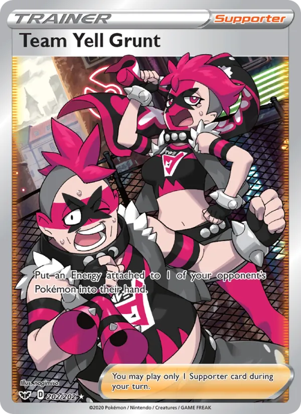 Kartu Team Yell Grunt dari Sword & Shield, nomor 202/202