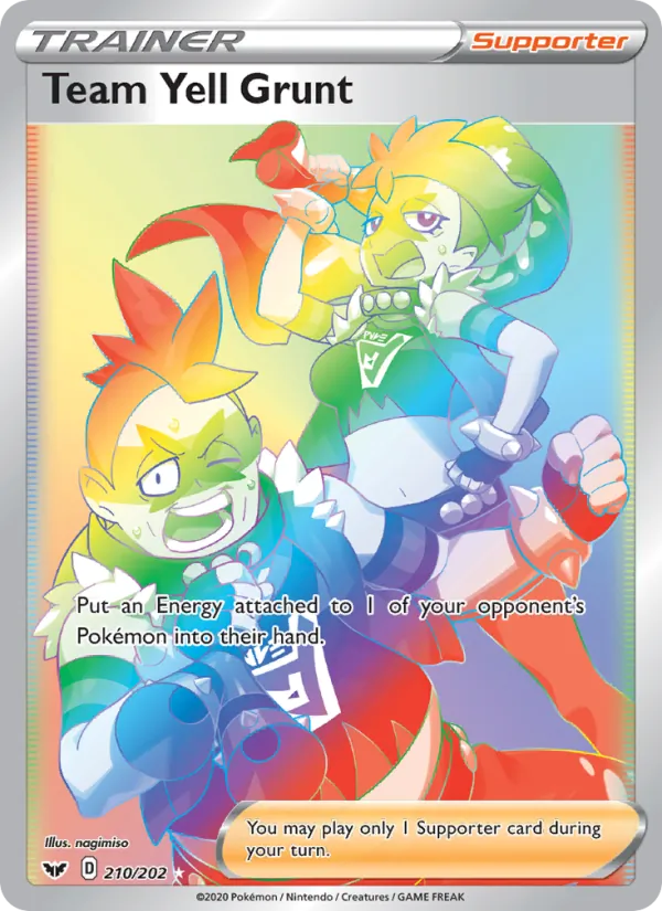 Kartu Team Yell Grunt dari Sword & Shield, nomor 210/202