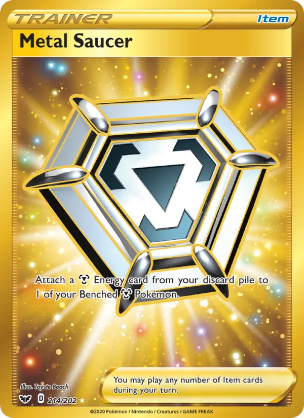 Metal Saucer card from Sword & Shield, number 214/202