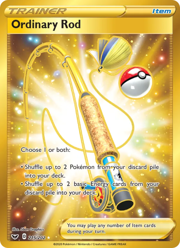 Ordinary Rod card from Sword & Shield, number 215/202