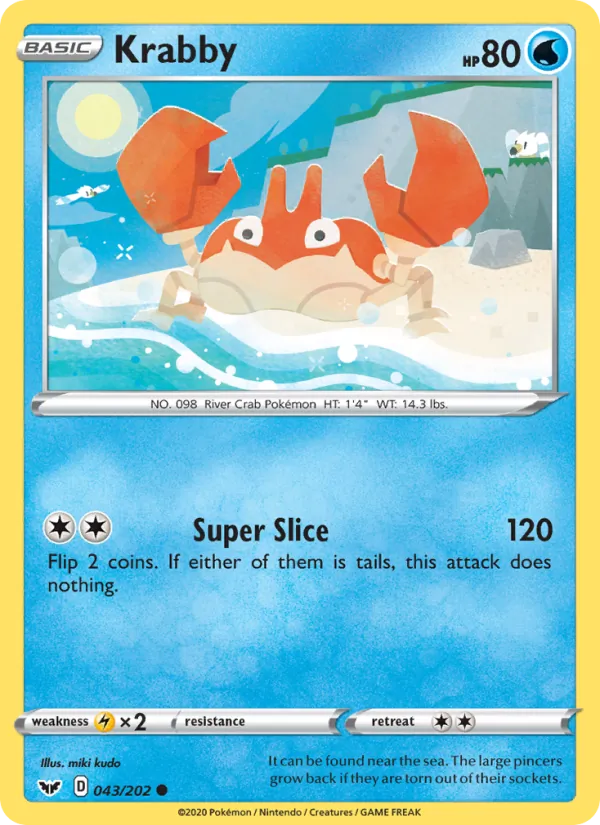 Kartu Krabby dari Sword & Shield, nomor 43/202
