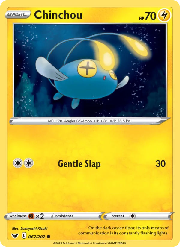 Kartu Chinchou dari Sword & Shield, nomor 67/202