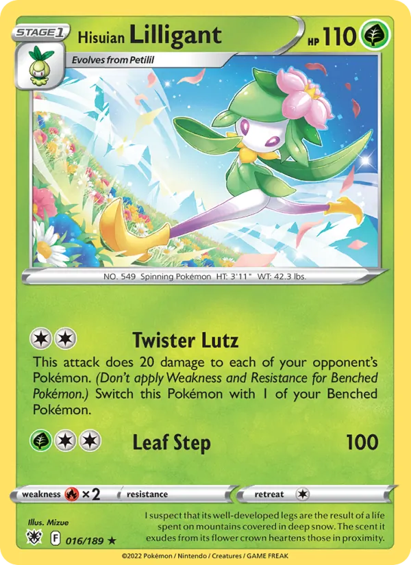 Kartu Hisuian Lilligant dari Astral Radiance, nomor 016/189
