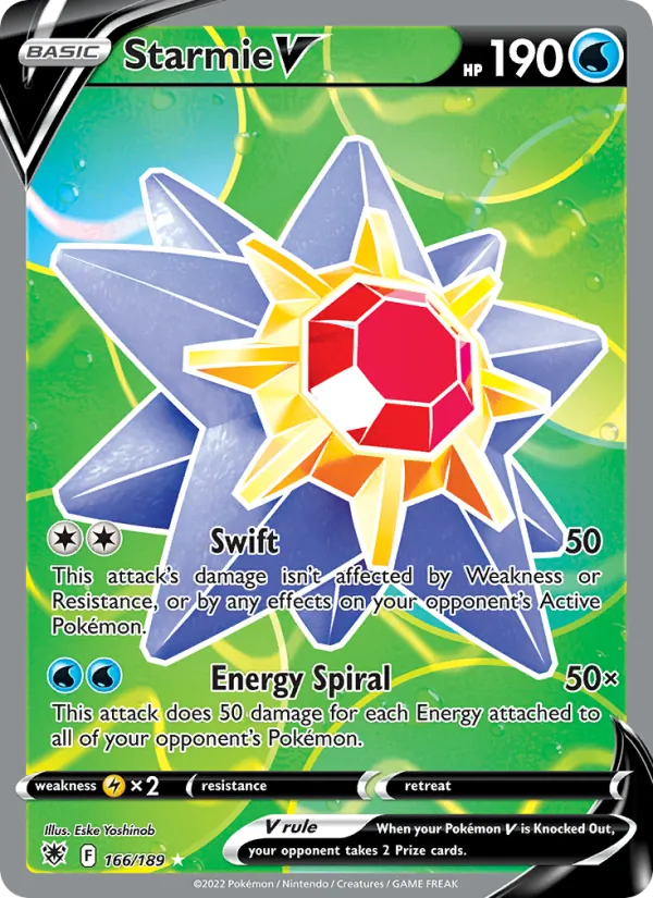 Kartu Starmie V dari Astral Radiance, nomor 166/189