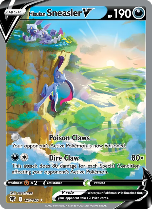 Hisuian Sneasler V card from Astral Radiance, number 175/189
