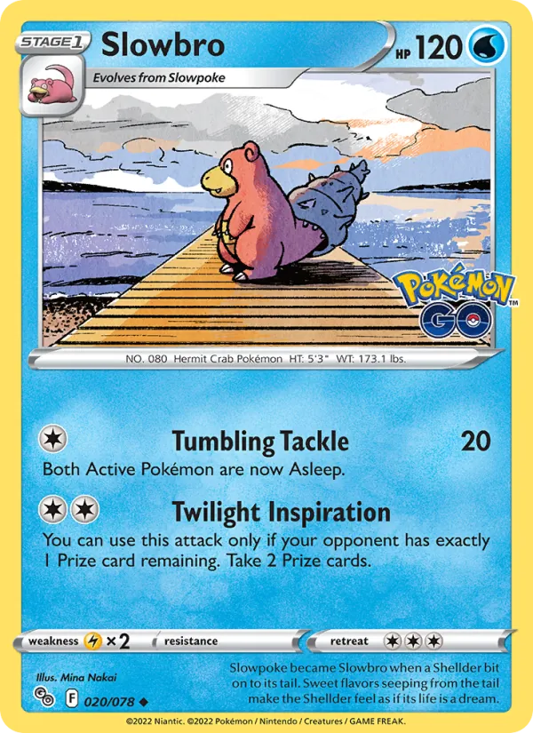 Kartu Slowbro dari Pokémon GO, nomor 020/78
