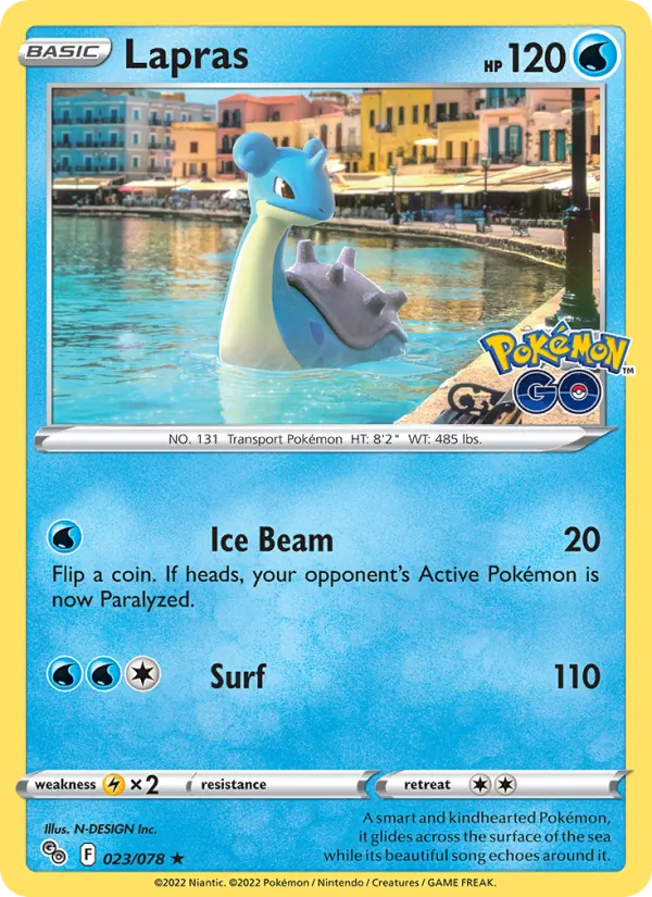 Kartu Lapras dari Pokémon GO, nomor 023/78