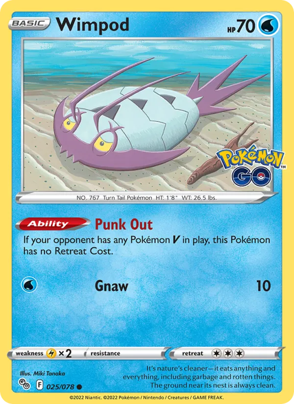 Kaart Wimpod uit Pokémon GO, nummer 025/78