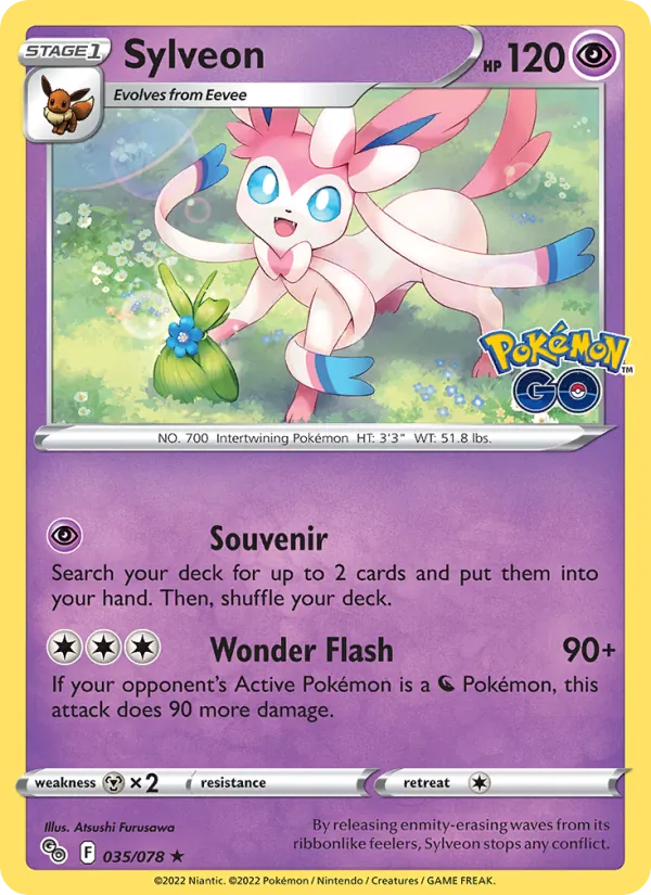 Kaart Sylveon uit Pokémon GO, nummer 035/78