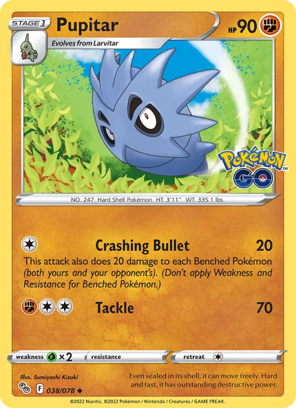 Kartu Pupitar dari Pokémon GO, nomor 038/78