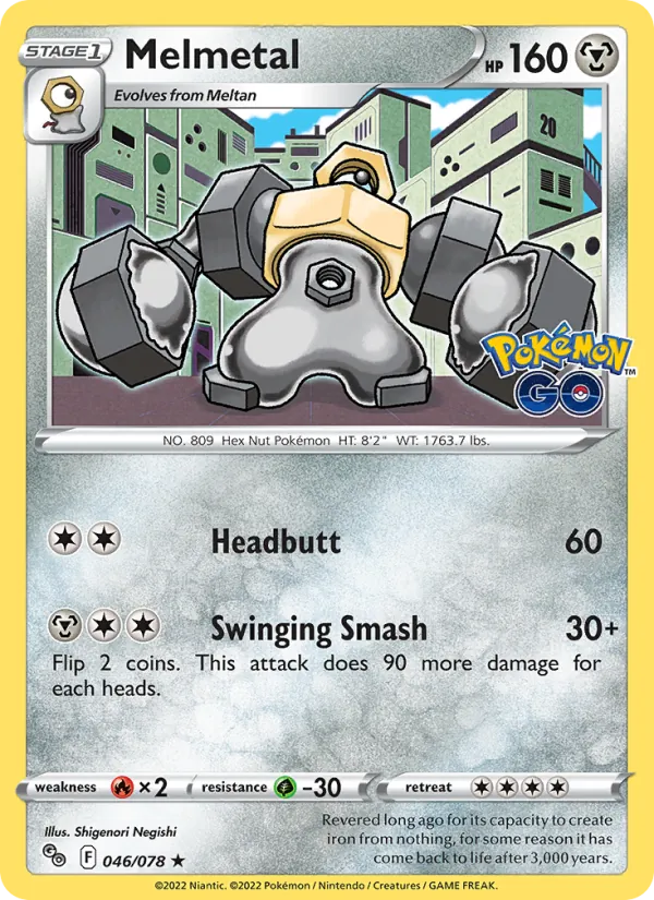 Kartu Melmetal dari Pokémon GO, nomor 046/78